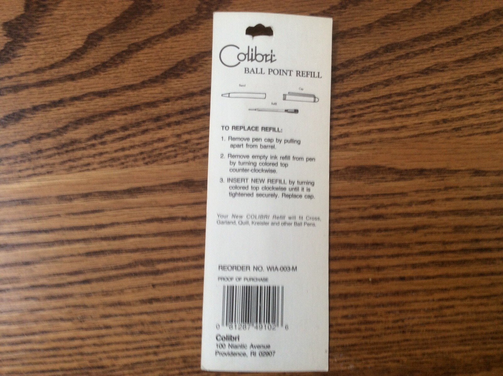 VINTAGE COLIBRI BALLPOINT PENREFILL BLUE INK MEDIUM POINT eBay