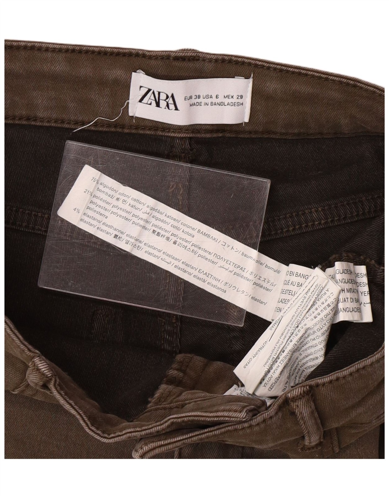 ZARA Womens Skinny Jeans EU 38 Small W28 L27 Khaki Cotton AG13 thumbnail 5