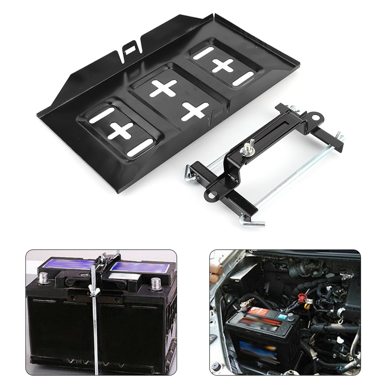 Universal Battery Tray Clamp Kit Sturdy Construction For Car Accessory Excellent