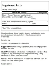 Swanson Standardized Lutein and Bilberry 60 Softgels