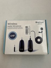 Bietrun Wireless Lavalier Microphone UHF WXM10 iPhone Android Samsung Camera