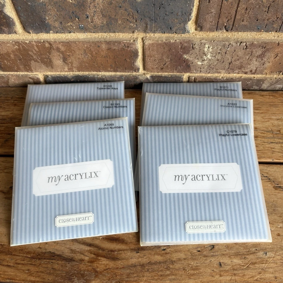 Lote de 6 estampillas de letras y números del alfabeto CTMH acrílicos cerca de mi corazón Foto 2 de 4
