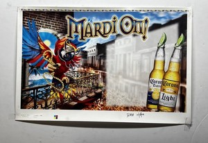 Corona Beer Mardi Gras Advertising Poster !!!!!