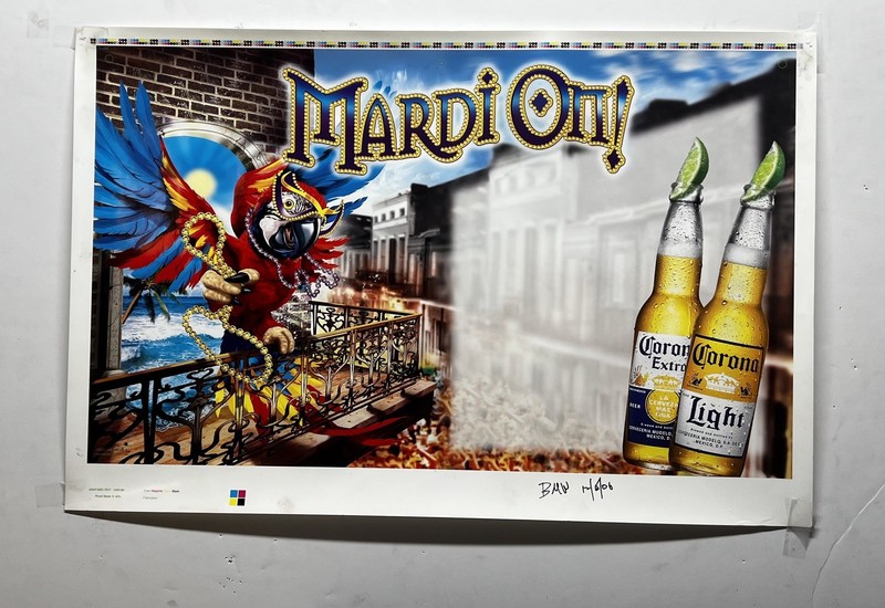 Corona Beer Mardi Gras Advertising Poster !!!!!