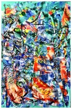 ORIGINAL ABSTRACT IMPRESSIONIST FINE ART 24x36 READY  TO HANG SIGNED PAINTING