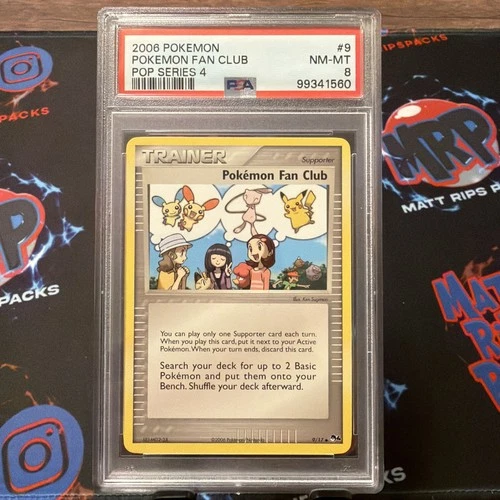 2006 Pokemon Pop Series 4 -POKEMON FAN CLUB #9/17 PSA 8 NM-MT