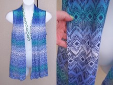 Chico's Travelers swingy vest top size 2 M L 12 14 EASTER SPRING silver cardigan