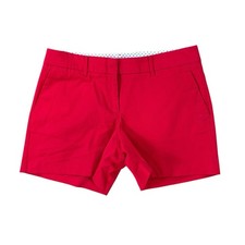 Nautica Women  s Red Chino Shorts Size 8 Cotton Blend Flat Front Preppy Vacay