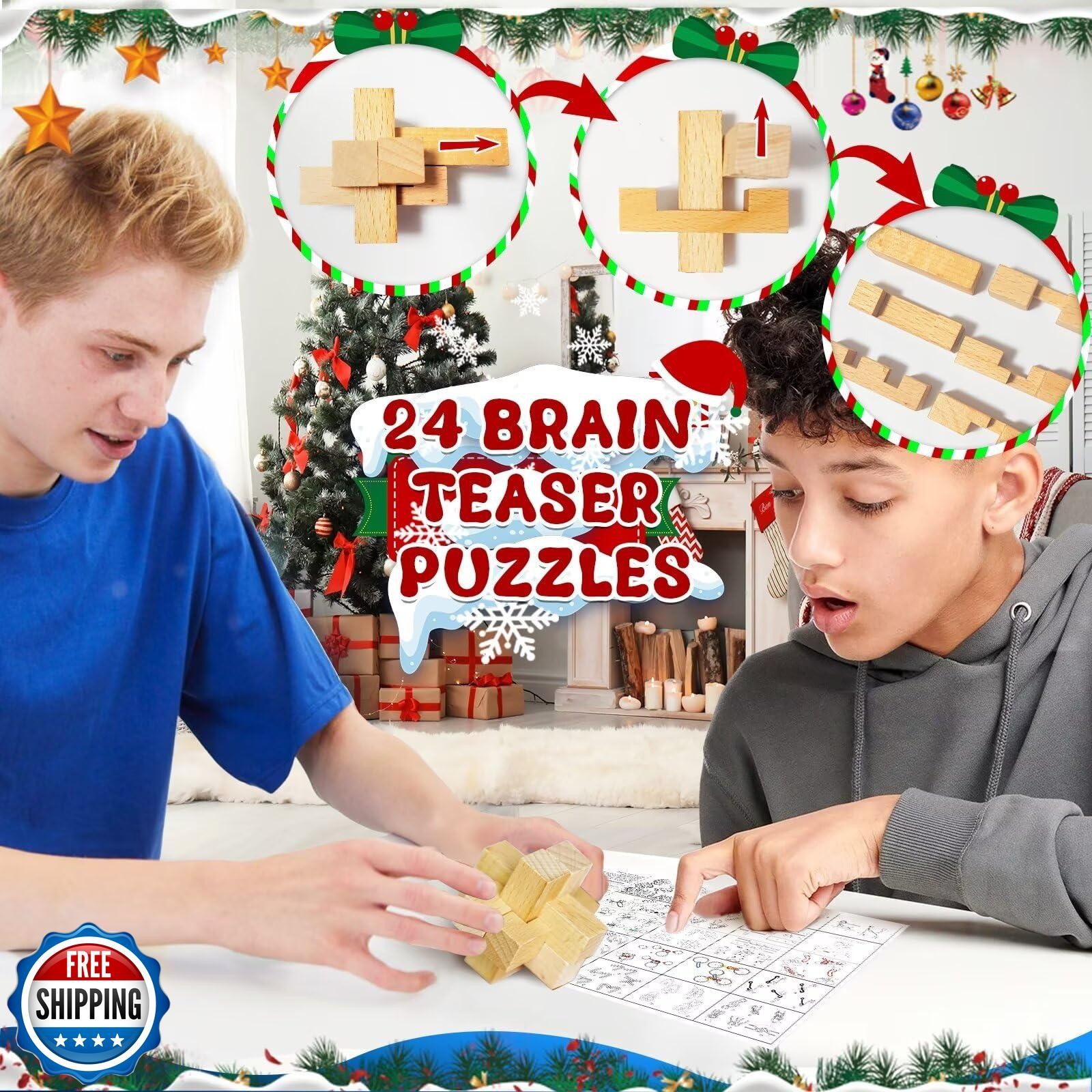 Advent Calendar 2025 - Brain Teaser Puzzles for Teens Adults Older Kids, 24 P
