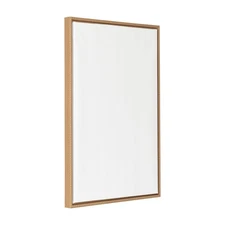 Sylvie Blank Framed Canvas Wall Art, 23x33 Natural Beaded, Vintage Modern Emp...