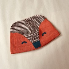Patagonia Baby Animal Friends Beanie Fox Brown Orange Knit Hat 3-12 mo.