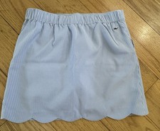 Vineyard Vines Seersucker Stripe Skort Scalloped Hem Girls Large