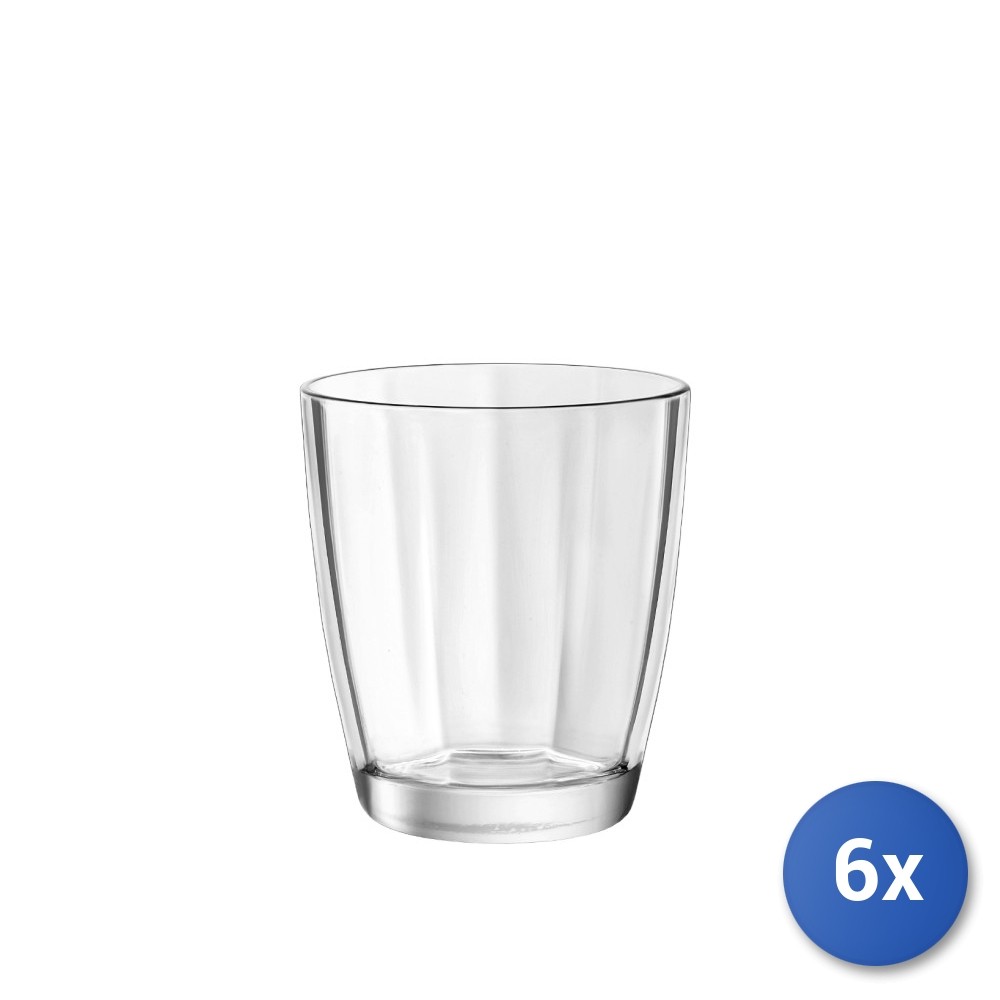 6 Glasses Dof In Transparent Glass Pulsar Cl39, Bormioli