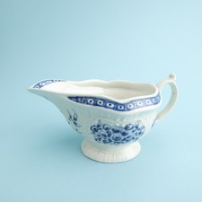 Dr Wall Period Worcester 6 1/4" Moulded Floral Sprig Sauce Boat or Milk Jug