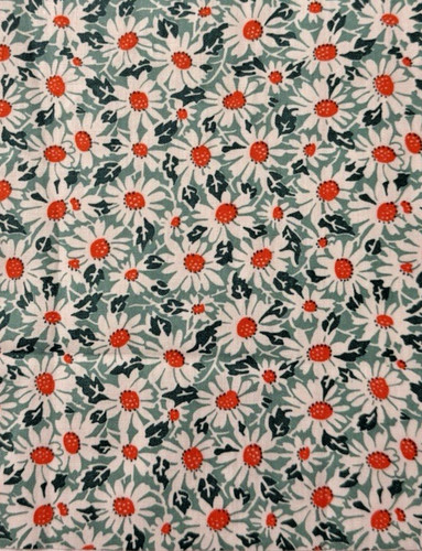 Vintage 1940's feedsack floursack fabric piece 8.5x10" daisies