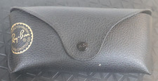2000's Vintage Black Leather Ray-Ban Luxottica Sun Glasses Case 6 1/4" x 3" - US
