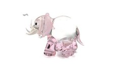 1shopforyou Glass Baby Pink Elephant Mini Glass Animal Figurine Farm Miniature