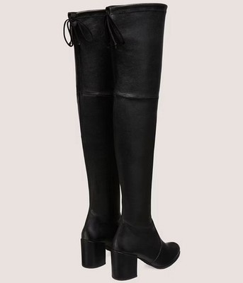 NWT Stuart Weitzman Black Leather Over-the-Knee City Boots 9.5