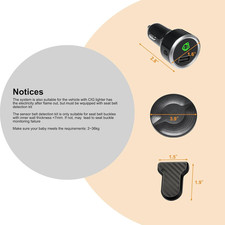 Baby Car Seat Alarm System Backseat Reminder Light Sound Alert Safety Easy Power