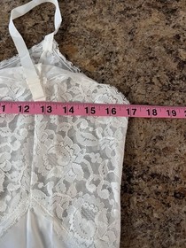 VTG 1970s White Full Slip Lace Bodice Nylon Nightgown NOS Size 36 Bridal Tag