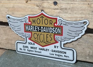 Harley Davidson Motorcycle Porcelain Enamel Single Side Sign Board