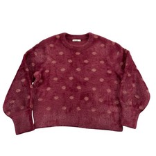 Marine Layer Sweater Womens XL Red Cropped Arielle Crewneck Rhododendron