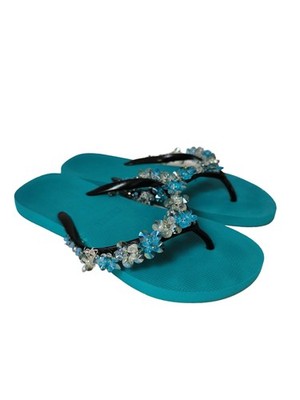 UZURII Flip Flop Sandalen Damen Sandalen Gr. DE 37 blau Elegant
