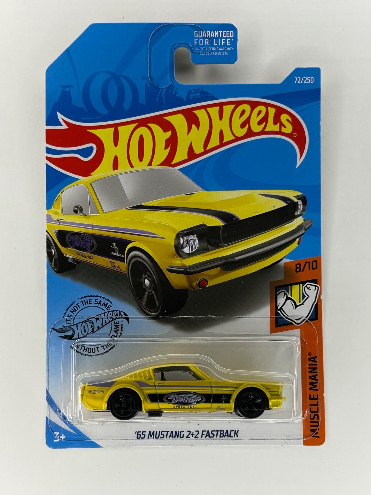 1 2019 Hot Wheels Muscle Mania Yellow ‘65 Mustang 2+2 Fastback New 72 Nip 8/10