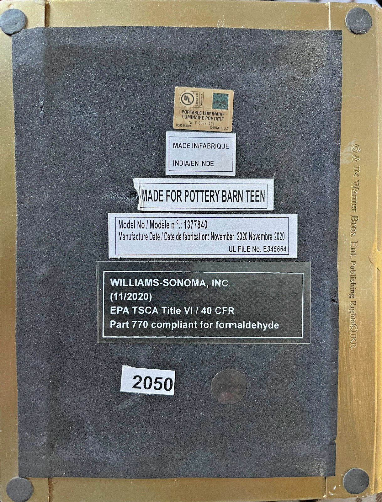 Pottery Barn Teen Hedwig The Owl Table Lamp Harry Potter, Tested Works w/ Shade