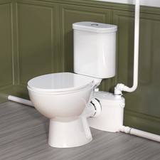 600W Upflush Macerating Toilet System Dual Flush 1/1.6GPF w/ Pump for Basement