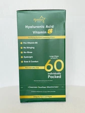 60PCS Eyelid & Lash Wipes for Itchy & Dry Eyes, Hyaluronic Acid Eyelid Wipes