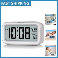 HD LCD Night Light Alarm Clock with Temperature Display - Perfect for Kids