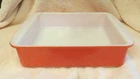 1950s VINTAGE 8" Pyrex *FLAMINGO PINK* 222 D-38 SQUARE Baking PAN Casserole DISH
