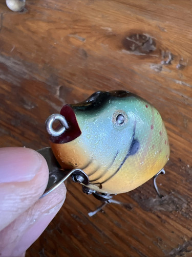 Esca da pesca vintage Heddon Punkinseed SUN Sunfish in legno - Foto 10 di 21