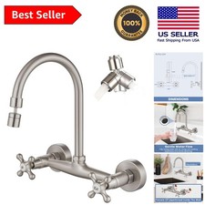 Commercial-Grade Wall Mount Kitchen Faucet with 360  Rotation  Efficient Design