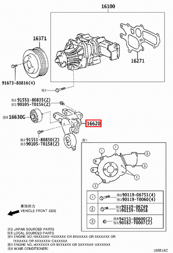 Genuine Hilux KUN36 KUN35 KUN26 KUN25 KUN16 KUN15 2KD 1KD Drive Belt Tensioner - Bild 20 von 20