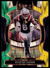 Stefon Diggs 2025 Panini Select #79 Green and Yellow Prizm Shock