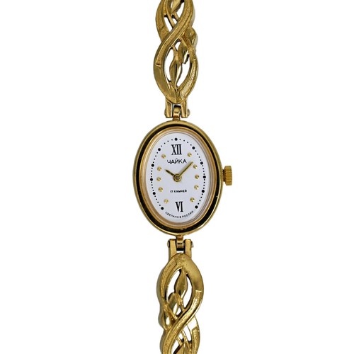 Chaika Vintage 1980's Mechanical Russian Ladies Gold Plated Watch 17 Jewels