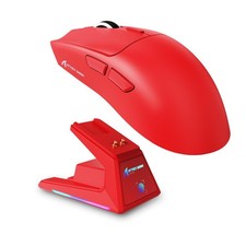 Shark X1 Wireless RGB Gaming Mouse, 40K DPI, 53g, 5 Prog Buttons - Win/Mac Red