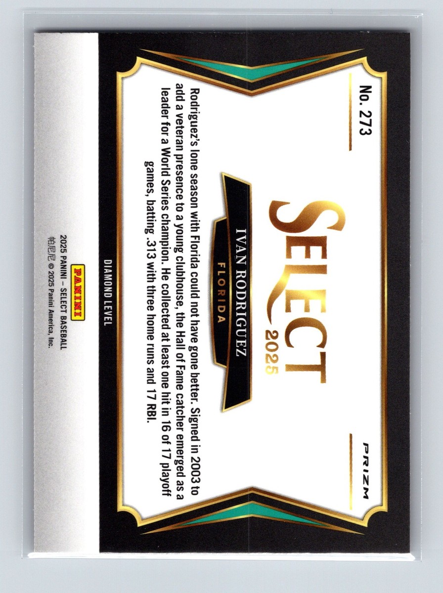 2025 Panini Select Ivan Rodriguez #273 Orange Flash Prizms Florida