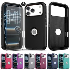 For iPhone 18 Pro Max 17 18 Pro Shockproof Heavy Duty Case Cover Tempered Glass