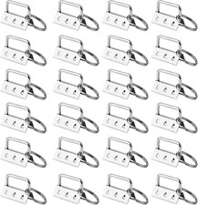 50 Sets Key Fob Hardware Key Fob Keychain Wristlet with Split Ring 1.25 Inch