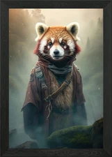 Red panda Framed Wall Art Poster Canvas Print Picture