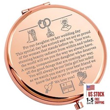 Daughter Wedding Gift from Mom Dad Rose Gold Compact Daughter Wedding Mirror