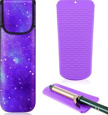 2 Pcs Heat Resistant Hair Tools Bag Curling Iron Travel Case Cover Neoprene Flat