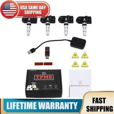 TPMS Car Tire Pressure System Monitoring Wireless Android USB Alarm + 4 Sensors