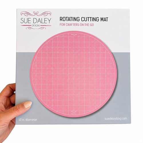 💗 Sue Daley Designs Rotating Cutting Mat – 10” Pink Self-Healing Quilting Mat