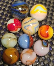.83"-.60" JABO/D.A.S./SMS MARBLES LOT  GLASS COLLECTOR TOYS MINT/NM