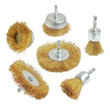 6pcs Brass Wire Wheel Brush Kit For Drillcrimped Cup Brush With 14inch Shank0.1