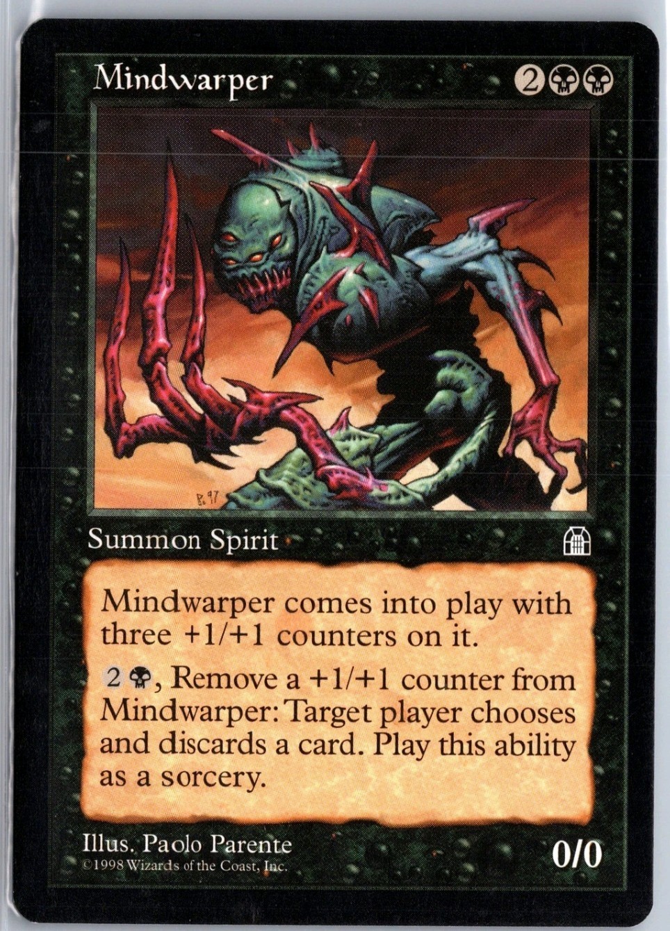 Magic the Gathering MINDWARPER #64 Stronghold Black Rare 1998 NM